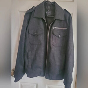 Vintage Express wool blend full zip men's jacket, size large